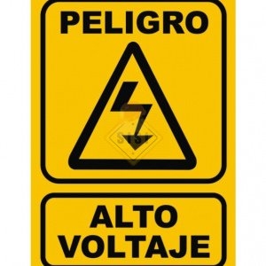 Señaletica 25x35 "PELIGRO ALTO VOLTAJE"
